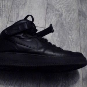 Nike black air force ones